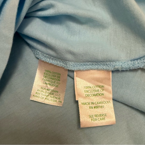 Lilly Pulitzer Women's Light Blue V-Neck Meredith Tee - Picture 6 of 9